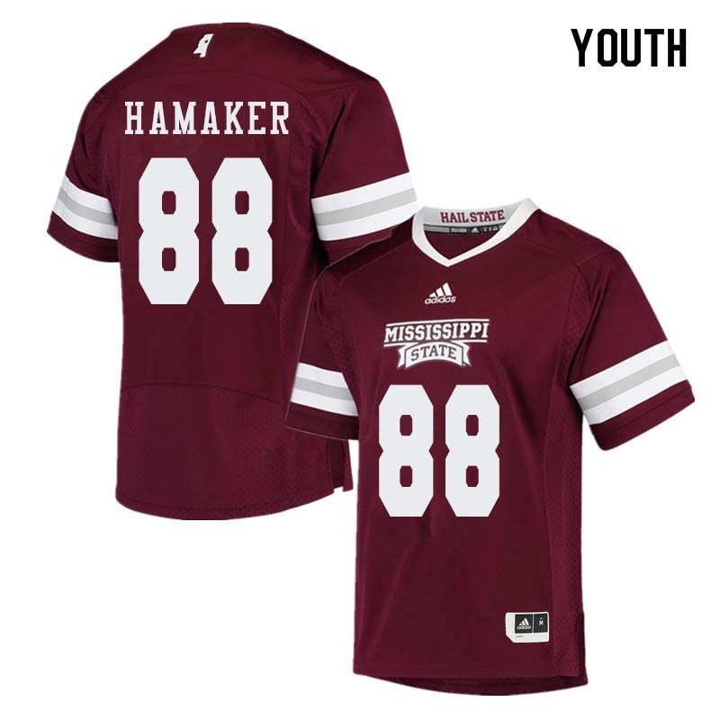 Youth #88 Aaron Hamaker Mississippi State Bulldogs College Football Jerseys Sale-Maroon - Click Image to Close